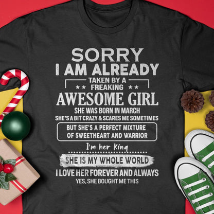 March - Awesome Girl - Perfect Gift For Boyfriend, Husband From Wife - NGHL03 (SKU04-86MT-03)