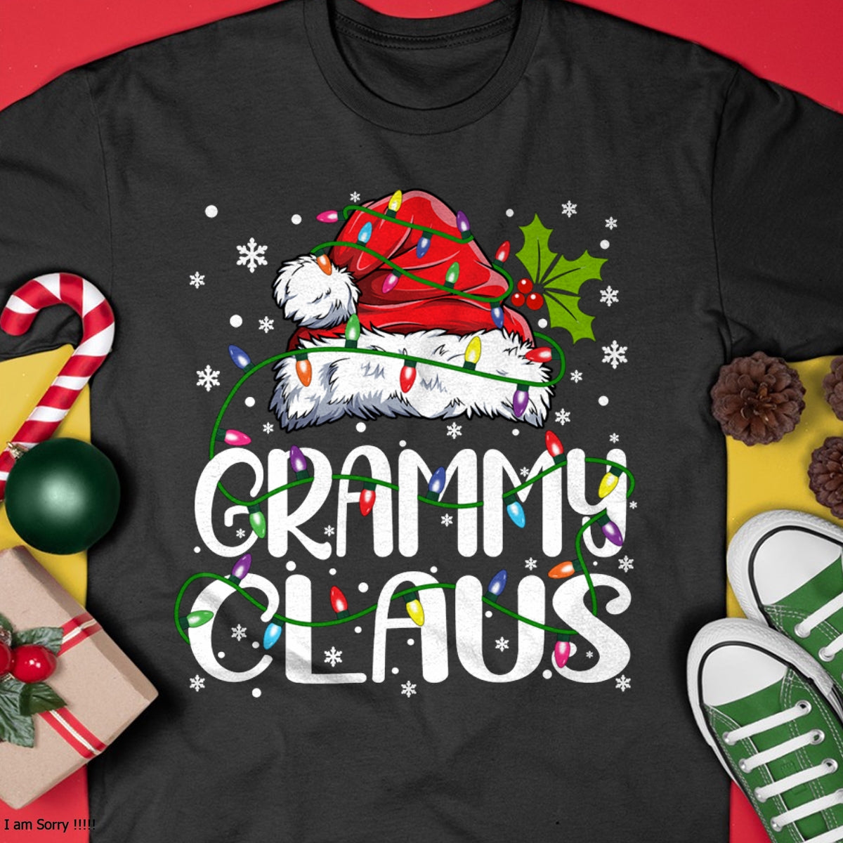Grammy Claus Shirt Christmas Lights Pajama Family Matching Long Sleeve T-Shirt - Christmas Unisex T-Shirt/Hoodie/Sweatshirt - NGHL00