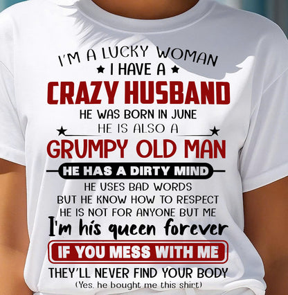 JUNE - TO MY WIFE - I'M A LUCKY WOMAN - GIFT FROM HUSBAND - NGHL06 (SKU12-282-06)