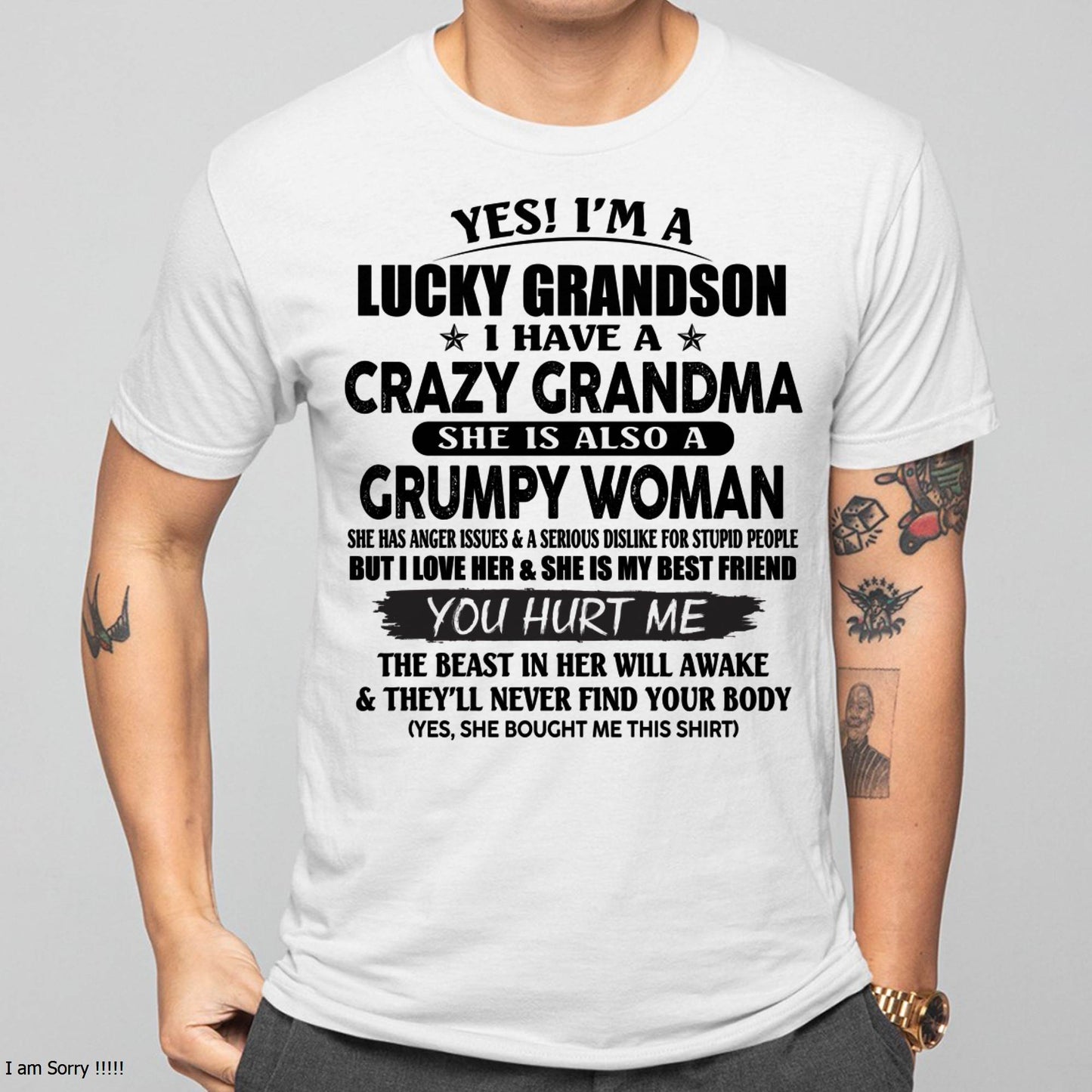 LUCKY GRANDSON OF CRAZY GRANDMA -  PERFECT GIFT FROM GRANDMA - NGHL00 (SKU12-113-00)