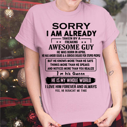 April - Awesome Guy - Perfect gift for girlfriend or wife  From Husband - NGHL04 (SKUT08-11-04)