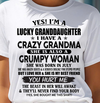 JULY - LUCKY GRANDDAUGHTER OF CRAZY GRANDMA - PERFECT GIFT FROM GRANDMA - NGHL07 (SKU12-146-07)