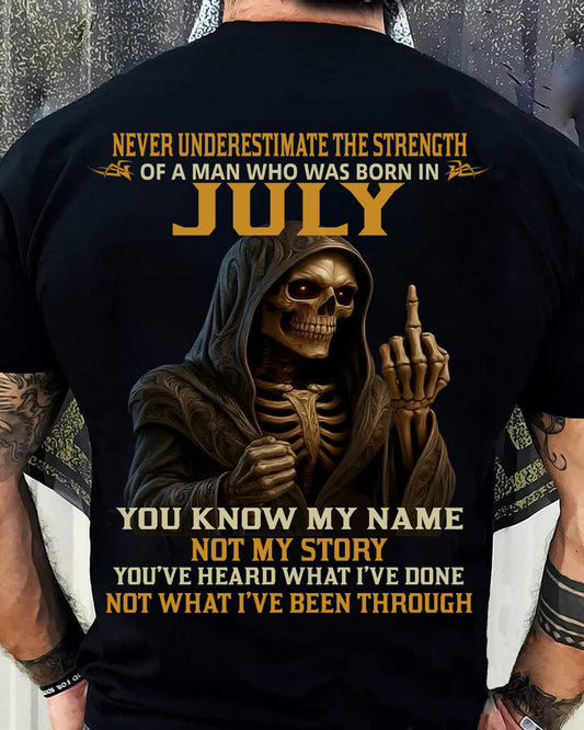 JULY - NEVER UNDERESTIMATE - BIRTHDAY T-SHIRT FOR MEN - NGHL07 (SKU26T-01-06-07)
