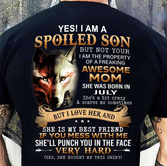 July - Lucky Son of Awesome Mom - Perfect Gift for Son From Mom - NGHL07 (SKU10-128-07)