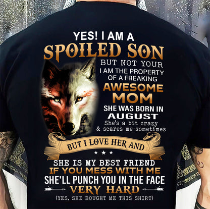 August - Lucky Son of Awesome Mom - Perfect Gift for Son From Mom - NGHL08 (SKU10-128-08)