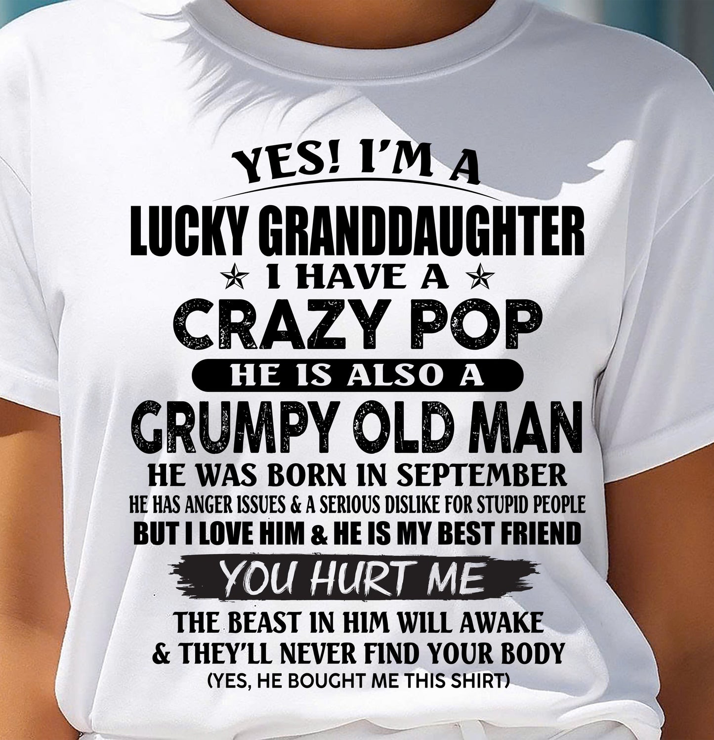 SEPTEMBER - LUCKY GRANDDAUGHTER OF CRAZY POP - PERFECT GIFT FOR YOUR GRANDDAUGHTER FROM POP - NGHL09 (SKU12-39-09)