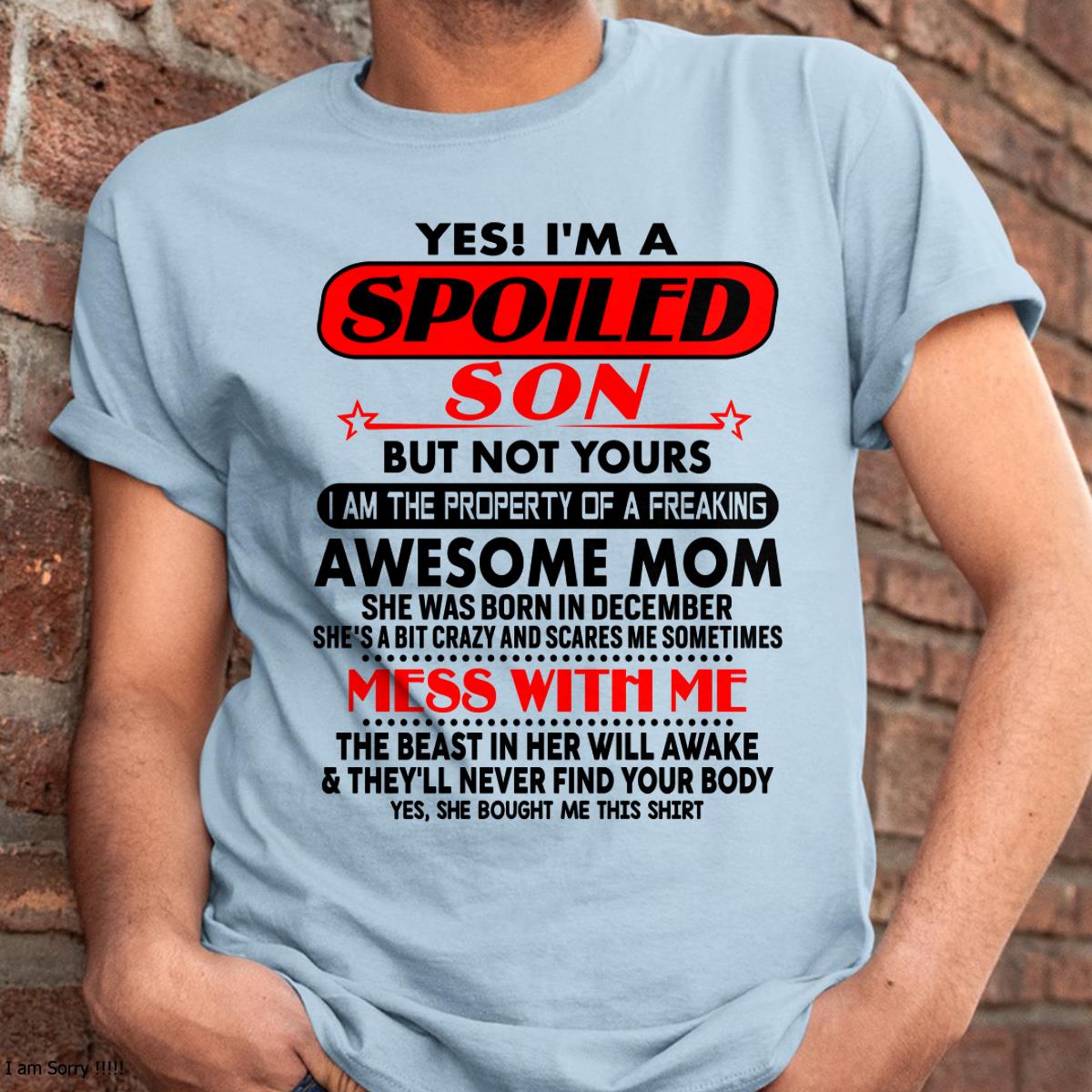 December - I am Spoiled Son - Gift For Son From Mom - NGHL12 - (SKU-T1206MS-12)