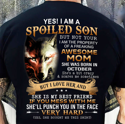 October - Lucky Son of Awesome Mom - Perfect Gift for Son From Mom - NGHL10 (SKU10-128-10)