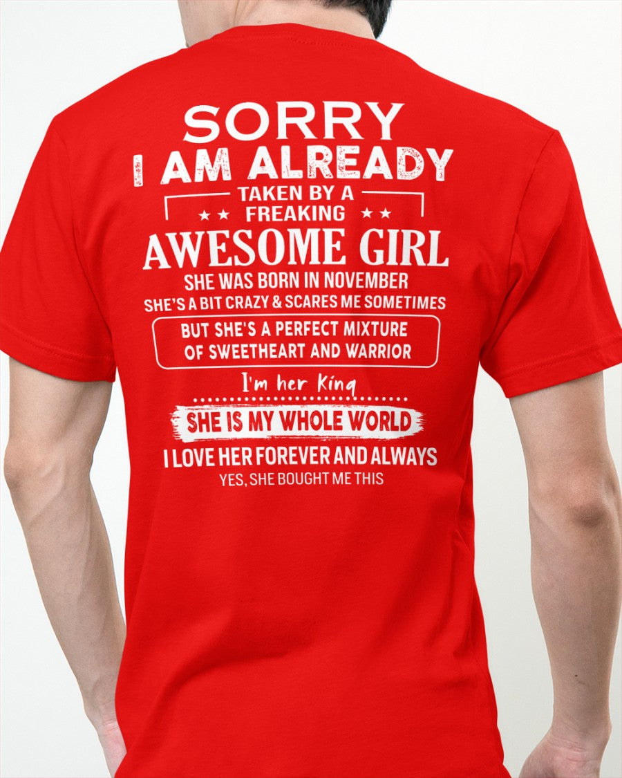 November - Awesome girl - Perfect gift for your boyfriend - (SKU04-86-11) - From Wife NGHL11