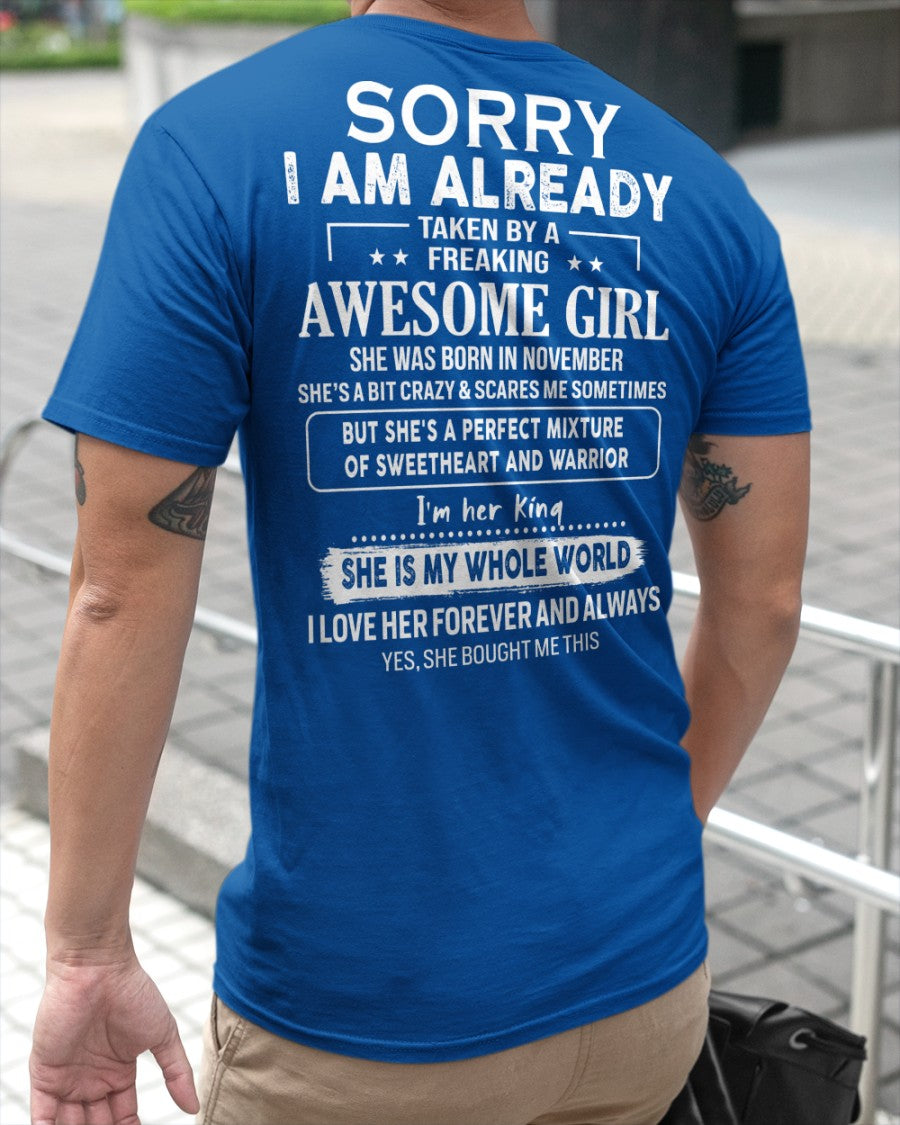 November - Awesome girl - Perfect gift for your boyfriend - (SKU04-86-11) - From Wife NGHL11