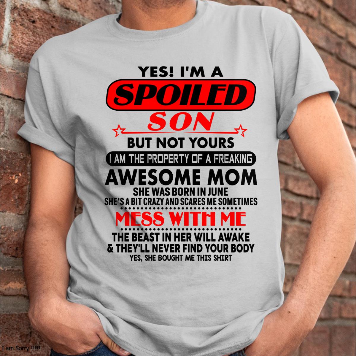 June - I am Spoiled Son - Gift For Son From Mom - NGHL06 - (SKU-T1206MS-06)