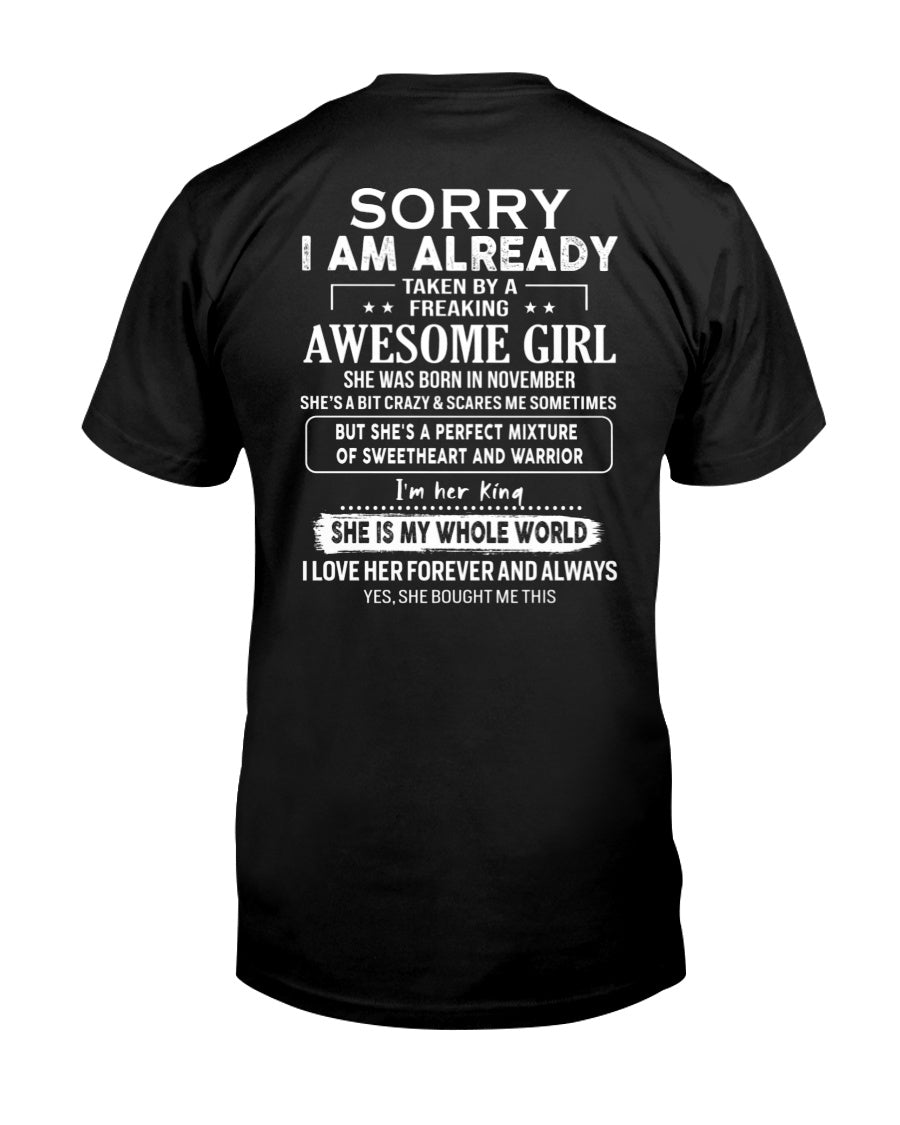 November - Awesome girl - Perfect gift for your boyfriend - (SKU04-86-11) - From Wife NGHL11