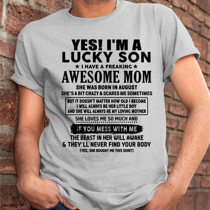 August - I am Lucky Son - Gift For Son From Mom - NGHL08 - (SKU-T1206LMS-08)