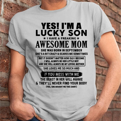 September - I am Lucky Son - Gift For Son From Mom - NGHL09 - (SKU-T1206LMS-09)