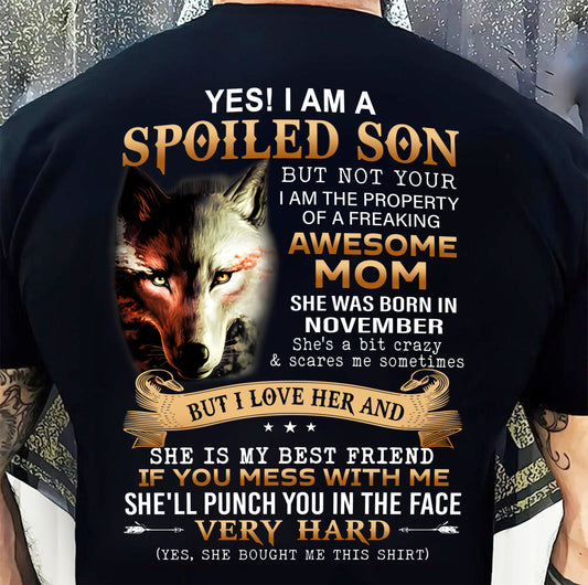 November - Lucky Son of Awesome Mom - Perfect Gift for Son From Mom - NGHL11 (SKU10-128-11)