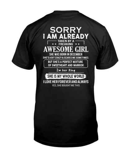 December - Awesome girl - Perfect gift for your boyfriend - (SKU04-86-12) - From Wife NGHL12