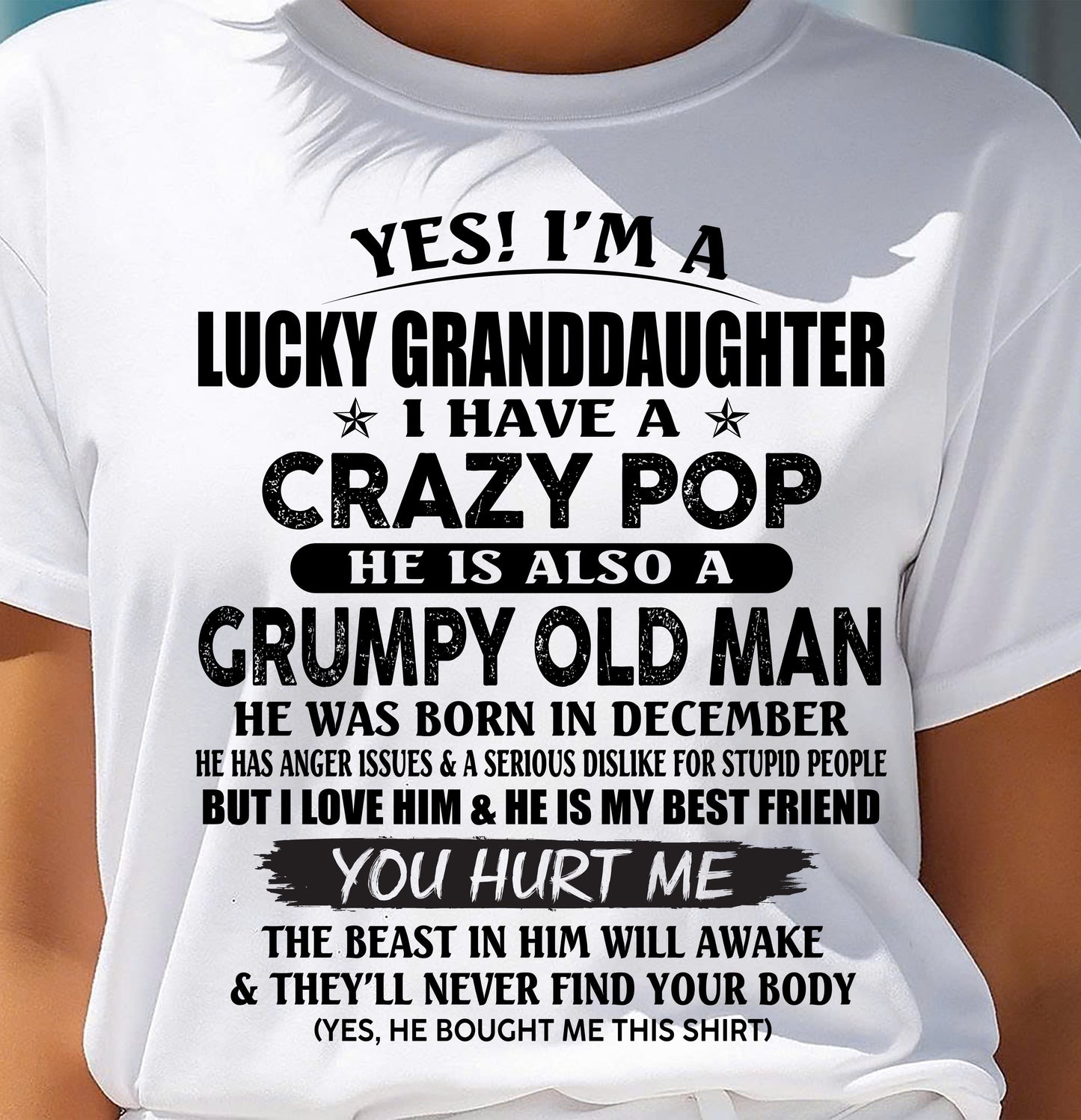 DECEMBER - LUCKY GRANDDAUGHTER OF CRAZY POP - PERFECT GIFT FOR YOUR GRANDDAUGHTER FROM POP - NGHL12 (SKU12-39-12)