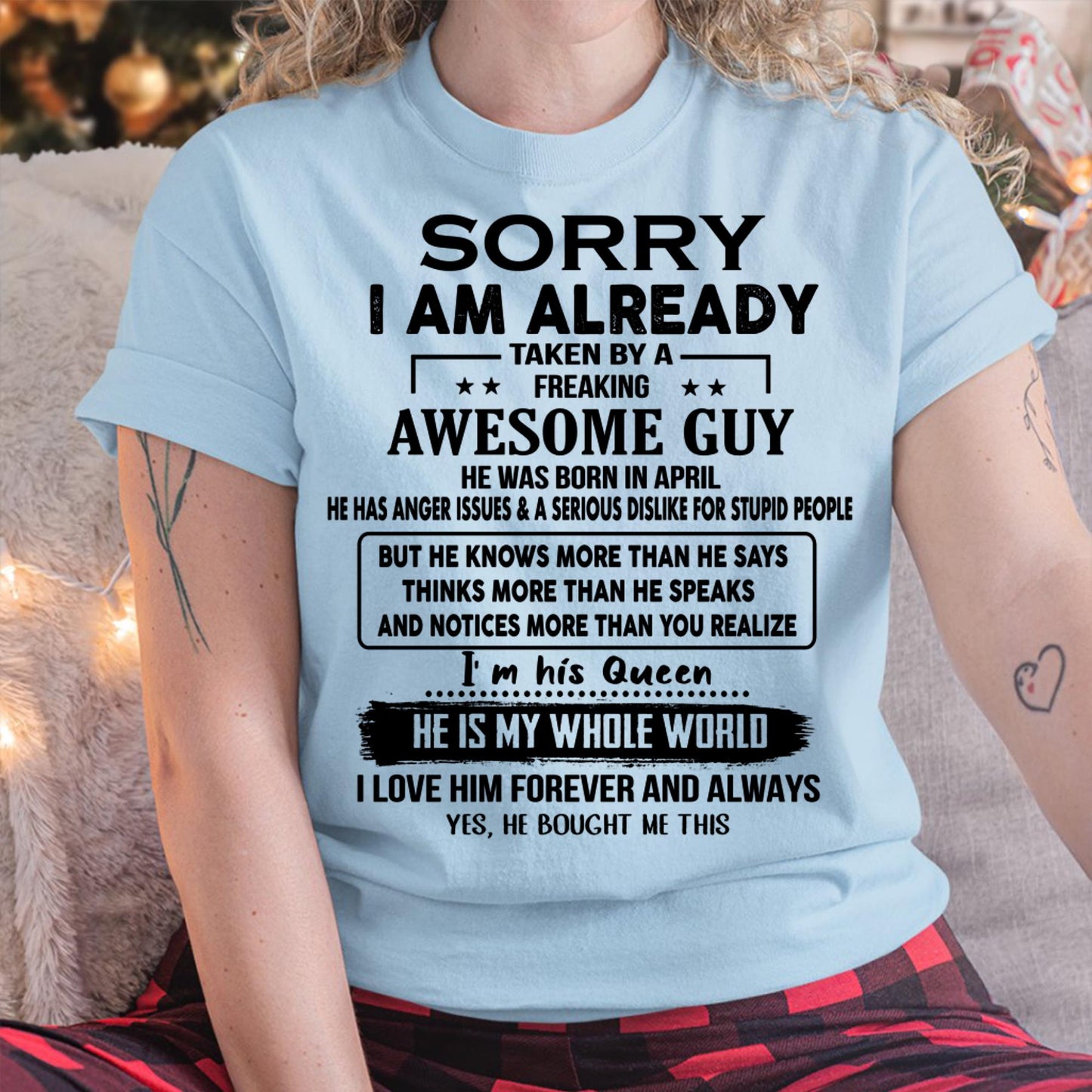 April - Awesome Guy - Perfect gift for girlfriend or wife  From Husband - NGHL04 (SKUT08-11-04)