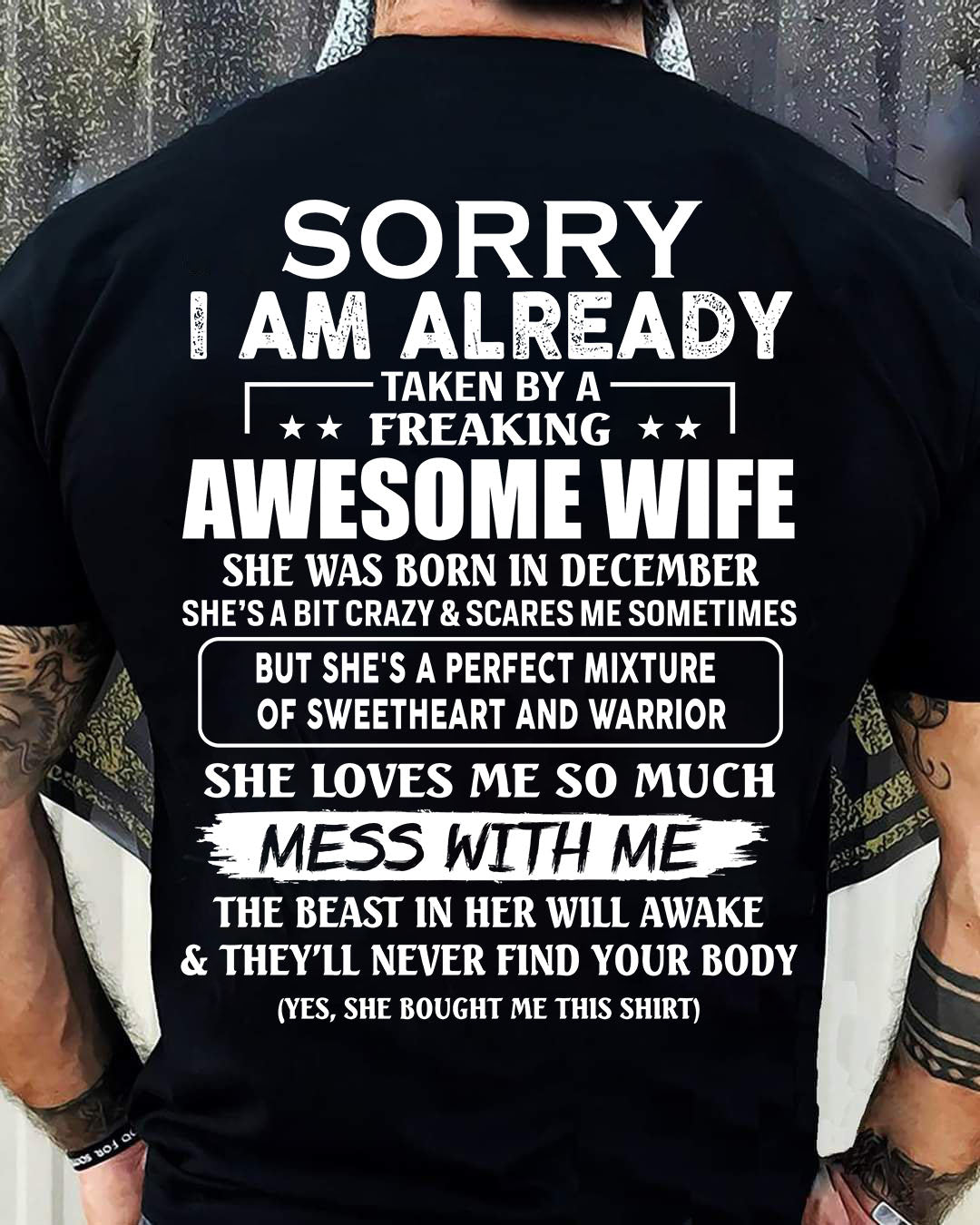 Wife December - Perfect gift for husband From Wife - NGHL12 (SKU68-86-12)