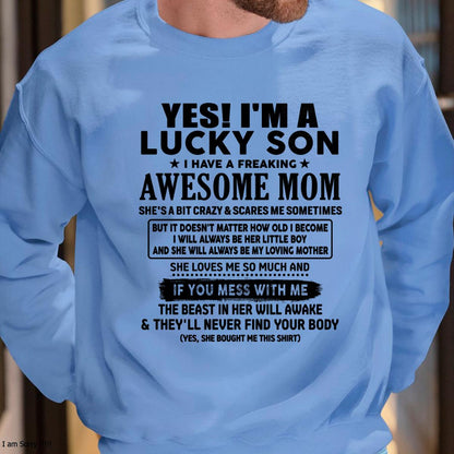 I am Lucky Son - Gift For Son From Mom - NGHL00 - (SKU-T1206LMS-00)