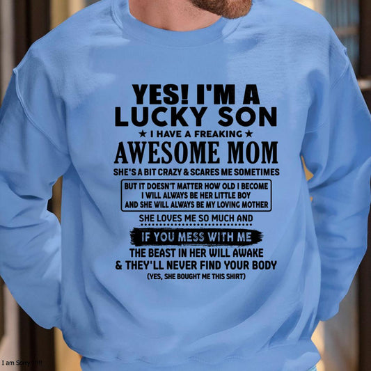 I am Lucky Son - Gift For Son From Mom - NGHL00 - (SKU-T1206LMS-00)