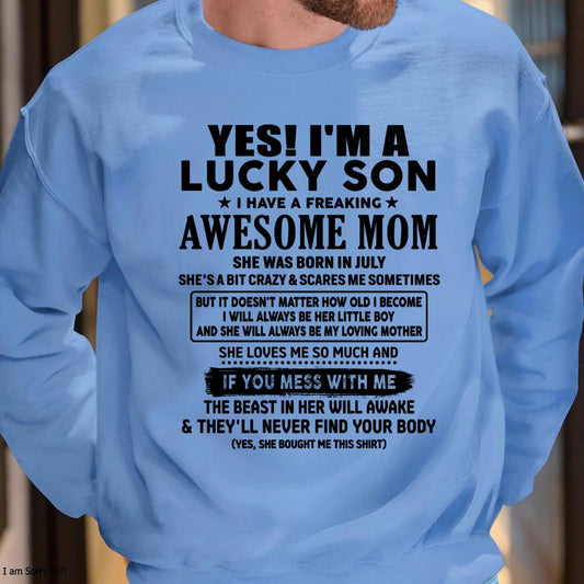 July - I am Lucky Son - Gift For Son From Mom - NGHL07 - (SKU-T1206LMS-07)