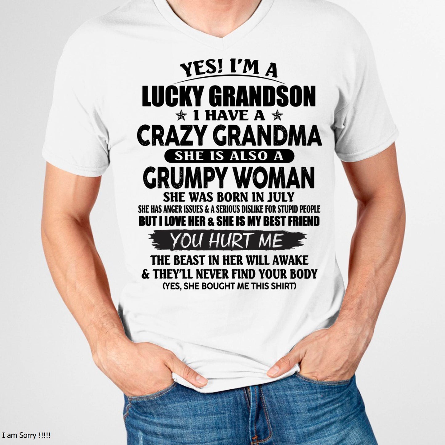 JULY - LUCKY GRANDSON OF CRAZY GRANDMA -  PERFECT GIFT FROM GRANDMA - NGHL07 (SKU12-113-07)