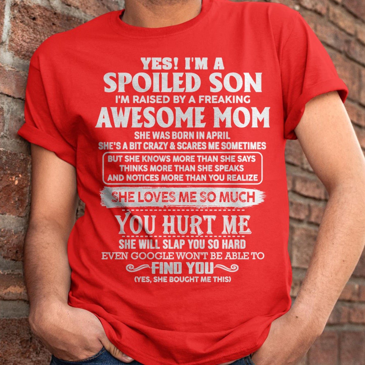 April - Awesome Mom - Perfect Gift For Spoiled Son From Mom - NGHL04 (SKU05-47-04)