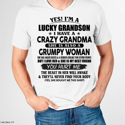 LUCKY GRANDSON OF CRAZY GRANDMA -  PERFECT GIFT FROM GRANDMA - NGHL00 (SKU12-113-00)