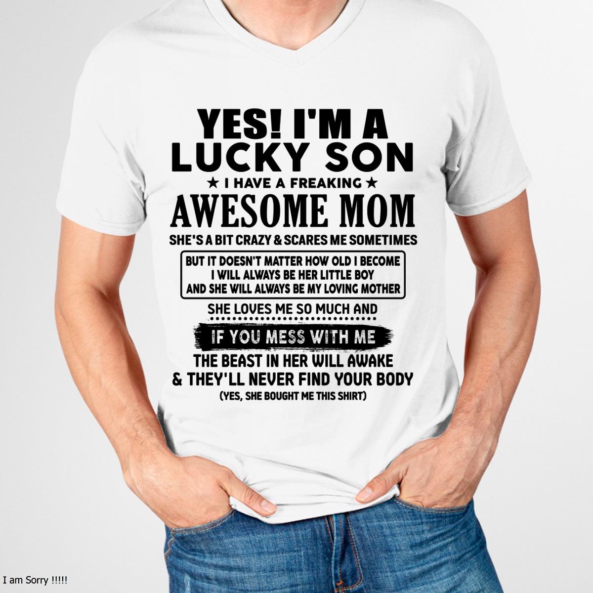 I am Lucky Son - Gift For Son From Mom - NGHL00 - (SKU-T1206LMS-00)