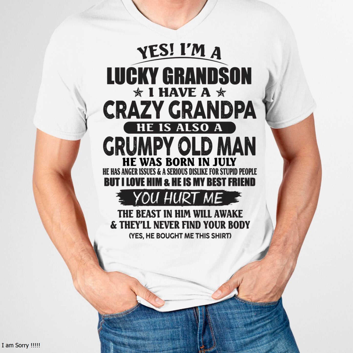 JULY - LUCKY GRANDSON OF CRAZY GRANDPA -  PERFECT GIFT FROM GRANDPA - NGHL07 (SKU12-145-07)