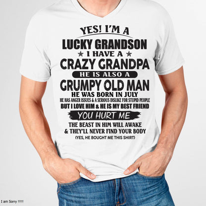JULY - LUCKY GRANDSON OF CRAZY GRANDPA -  PERFECT GIFT FROM GRANDPA - NGHL07 (SKU12-145-07)