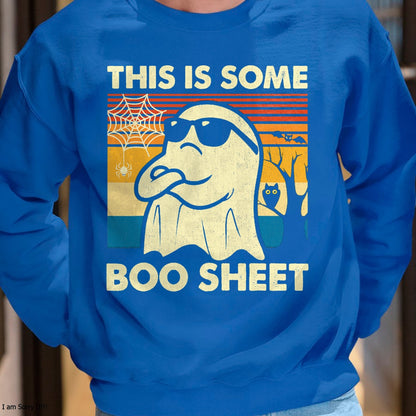 This is Some Boo Sheet Ghost Retro Funny Halloween Men Women T-Shirt - Halloween Unisex T-Shirt/Hoodie - NGHL00