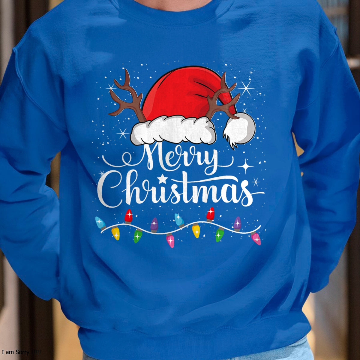 Merry Christmas Red Santa Hat Reindeer Xmas Family Men Women T-Shirt - Christmas Unisex T-Shirt/Hoodie/Sweatshirt - NGHL00