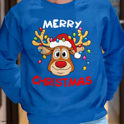 Merry Christmas Reindeer Xmas Family Men Women T-Shirt - Christmas Unisex T-Shirt/Hoodie/Sweatshirt - NGHL00