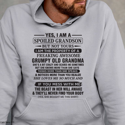 Yes I’m A Stubborn Grandson T-Shirt – Birthday Gift From Grandma / Woman - NGHL00 (SKU10-171-00)