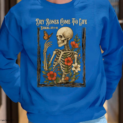 Christian Faith Dry Bones Come to Life Skeleton Floral T-Shirt - Halloween Unisex T-Shirt/Hoodie - NGHL00 (Copy)