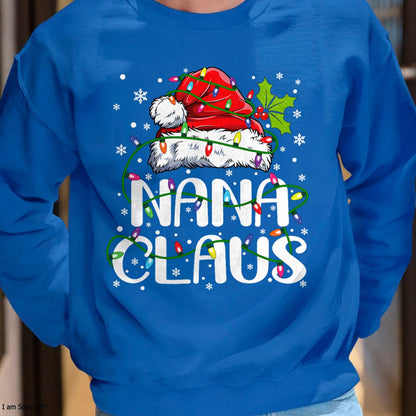 Nana Claus Christmas Lights Pajama Family Matching T-Shirt - Christmas Unisex T-Shirt/Hoodie/Sweatshirt - NGHL00