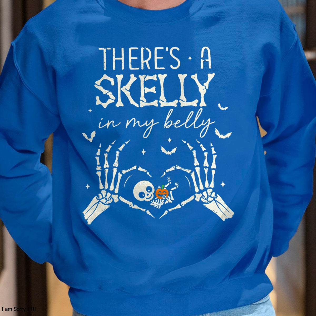 There's A Skelly in My Belly Funny Halloween Pregnancy Women T-Shirt - Halloween Unisex T-Shirt/Hoodie - NGHL00