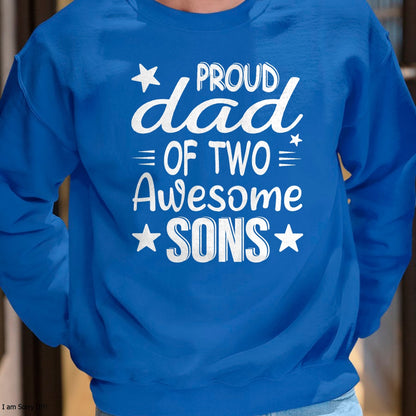 Men Dad Of 2 Boys Two Sons Father's Day T-Shirt - Gift From Dad Unisex T-Shirt/Hoodie - NGHL00 (SKUT-2310EMAILDS-37)