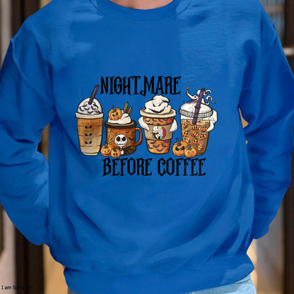 Nightmare Before Coffee Pumpkin Spice Halloween Costume T-Shirt - Christmas Unisex T-Shirt/Hoodie/Sweatshirt - NGHL00