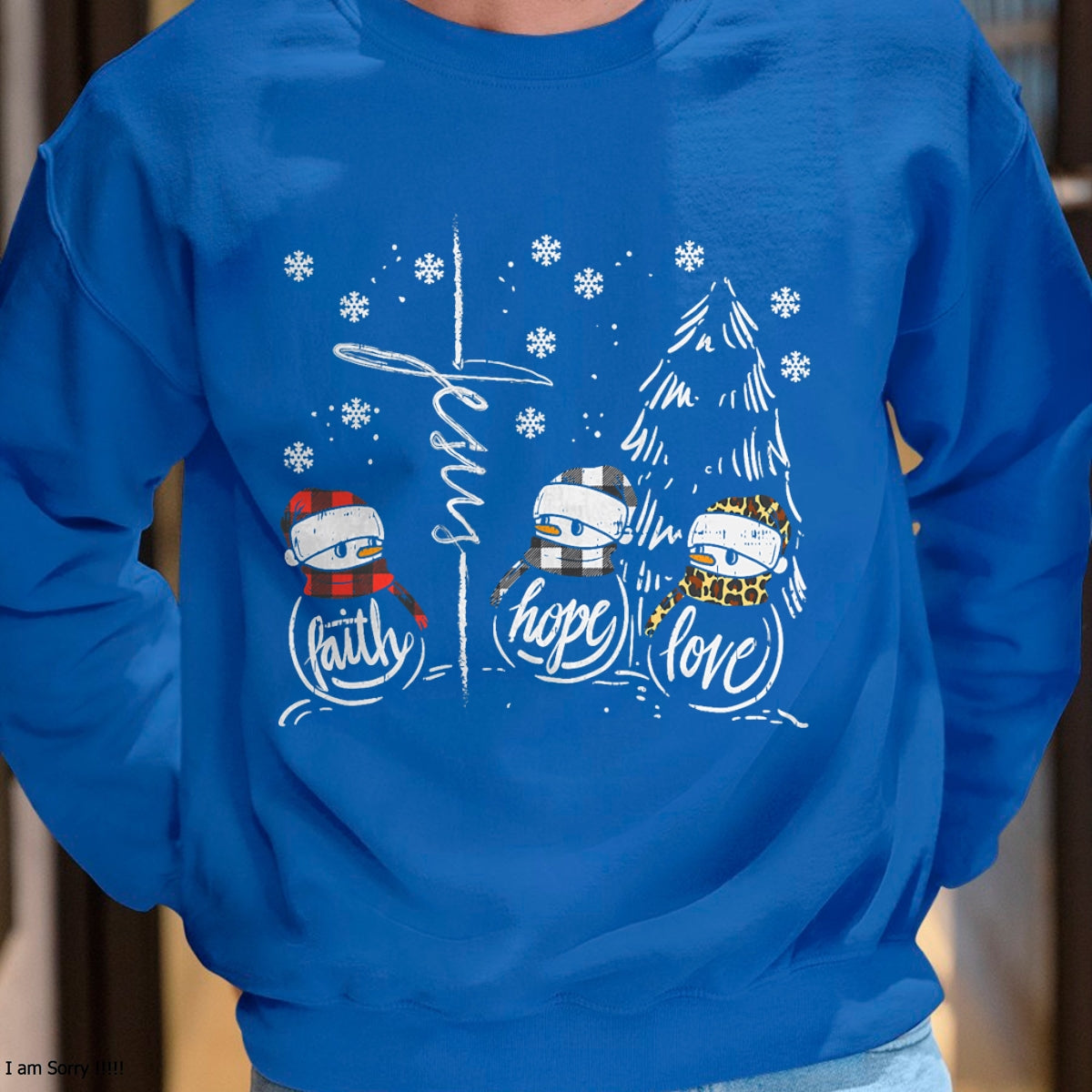 Faith Hope Love Jesus Snowman Plaid Leopard Christmas Gift T-Shirt - Christmas Unisex T-Shirt/Hoodie/Sweatshirt - NGHL00