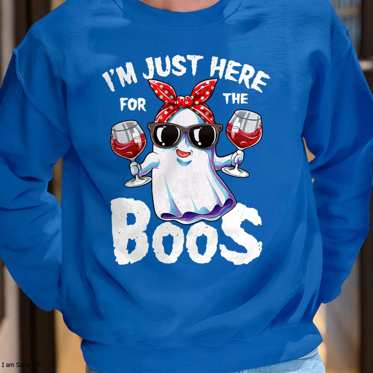 I'm Just Here For The Boos Halloween Women Ghost Cute Funny T-Shirt - Halloween Unisex T-Shirt/Hoodie - NGHL00