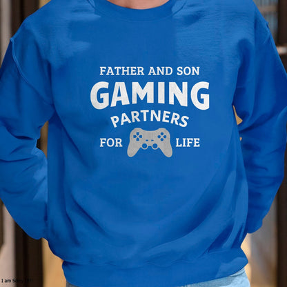Father and son gaming partners for life family matching gift T-Shirt - Gift From Dad Unisex T-Shirt/Hoodie - NGHL00 (SKUT-2310EMAILDS-23)