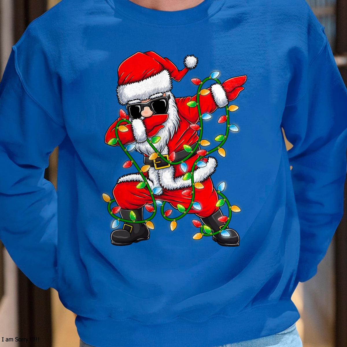 Dabbing Santa Xmas Lights Girls Boys Kids Christmas Gifts T-Shirt - Christmas Unisex T-Shirt/Hoodie/Sweatshirt - NGHL00