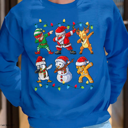 Dabbing Santa Elf Friends Christmas Boys Girls Men Xmas Dab T-Shirt - Christmas Unisex T-Shirt/Hoodie/Sweatshirt - NGHL00