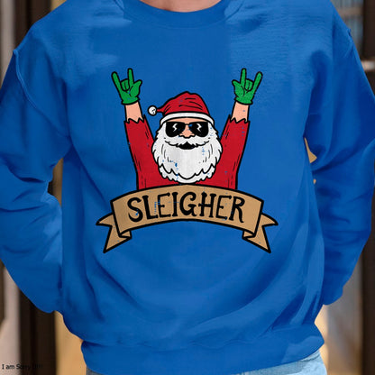 Christmas Sleigher Santa Rock Xmas Rocker Men Women Kids Boy T-Shirt - Christmas Unisex T-Shirt/Hoodie/Sweatshirt - NGHL00