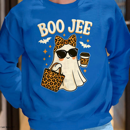 Boo JEE Ghost Shirt Halloween Women Girls Boojee Halloween T-Shirt - Halloween Unisex T-Shirt/Hoodie - NGHL00