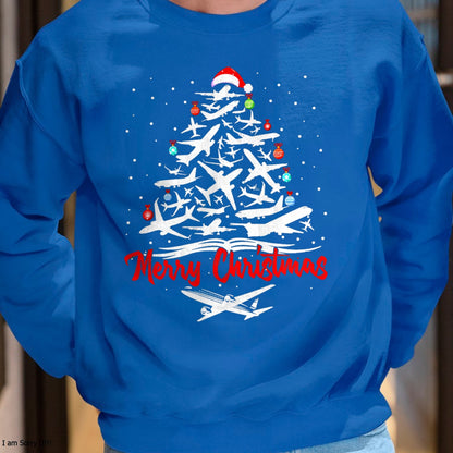 Airplane Christmas Tree tshirts T-Shirt - Christmas Unisex T-Shirt/Hoodie/Sweatshirt - NGHL00