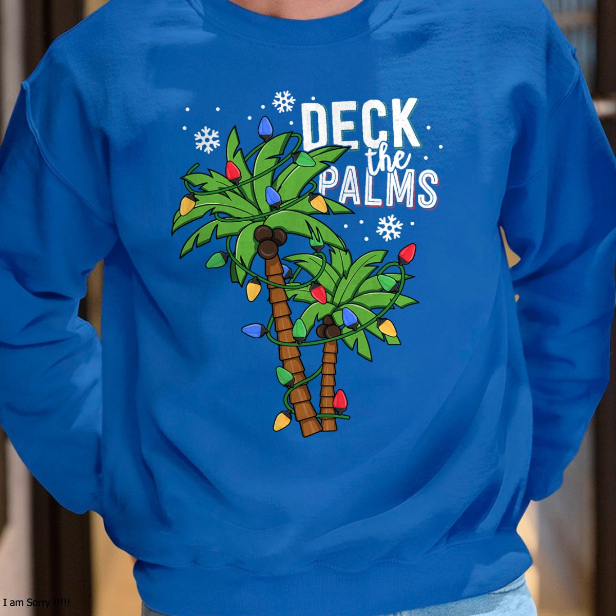 Deck The Palms Tropical Hawaii Christmas Palm Tree Lights T-Shirt - Christmas Unisex T-Shirt/Hoodie/Sweatshirt - NGHL00